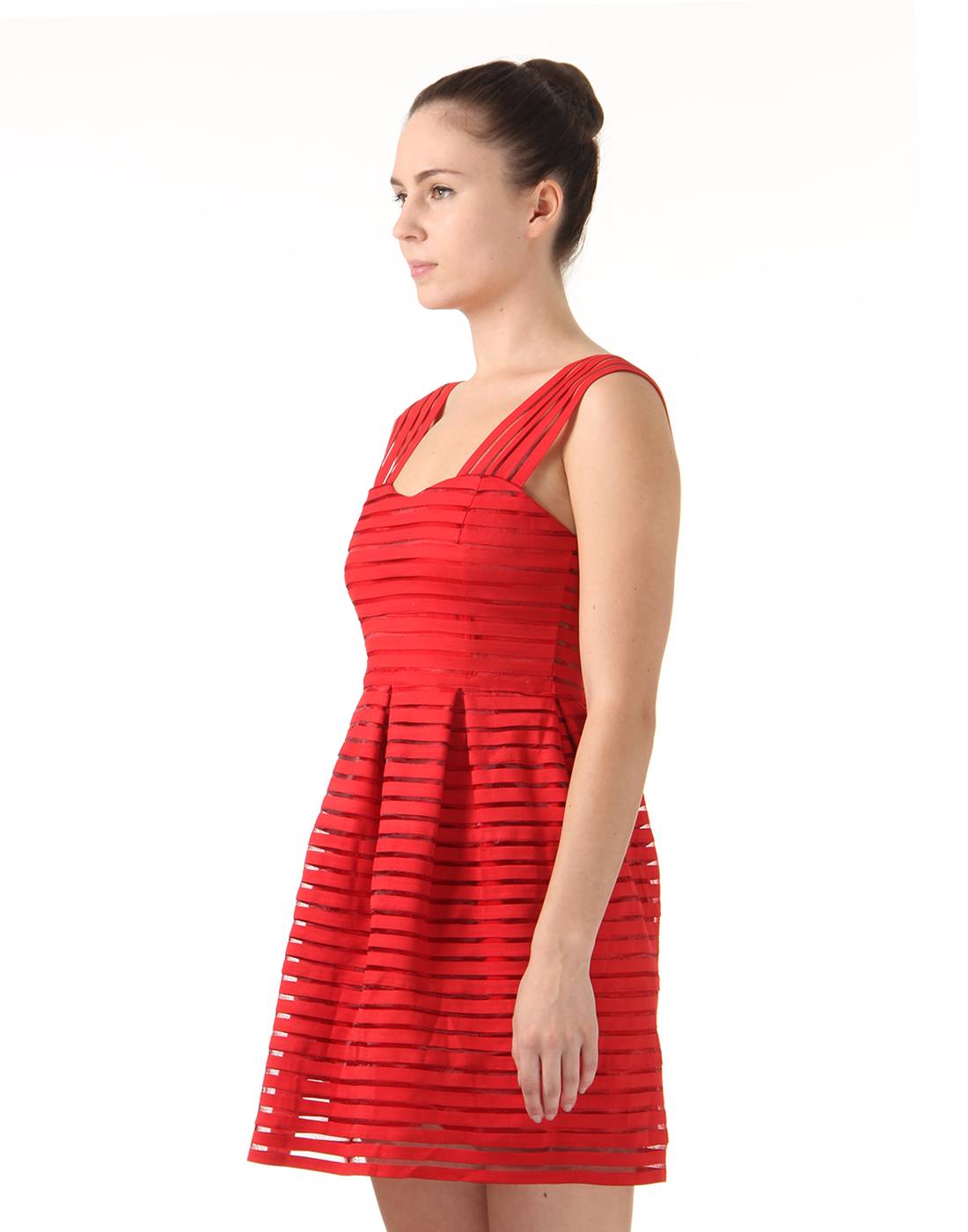 Ax Paris Women Party Red Fit and Flare Dress